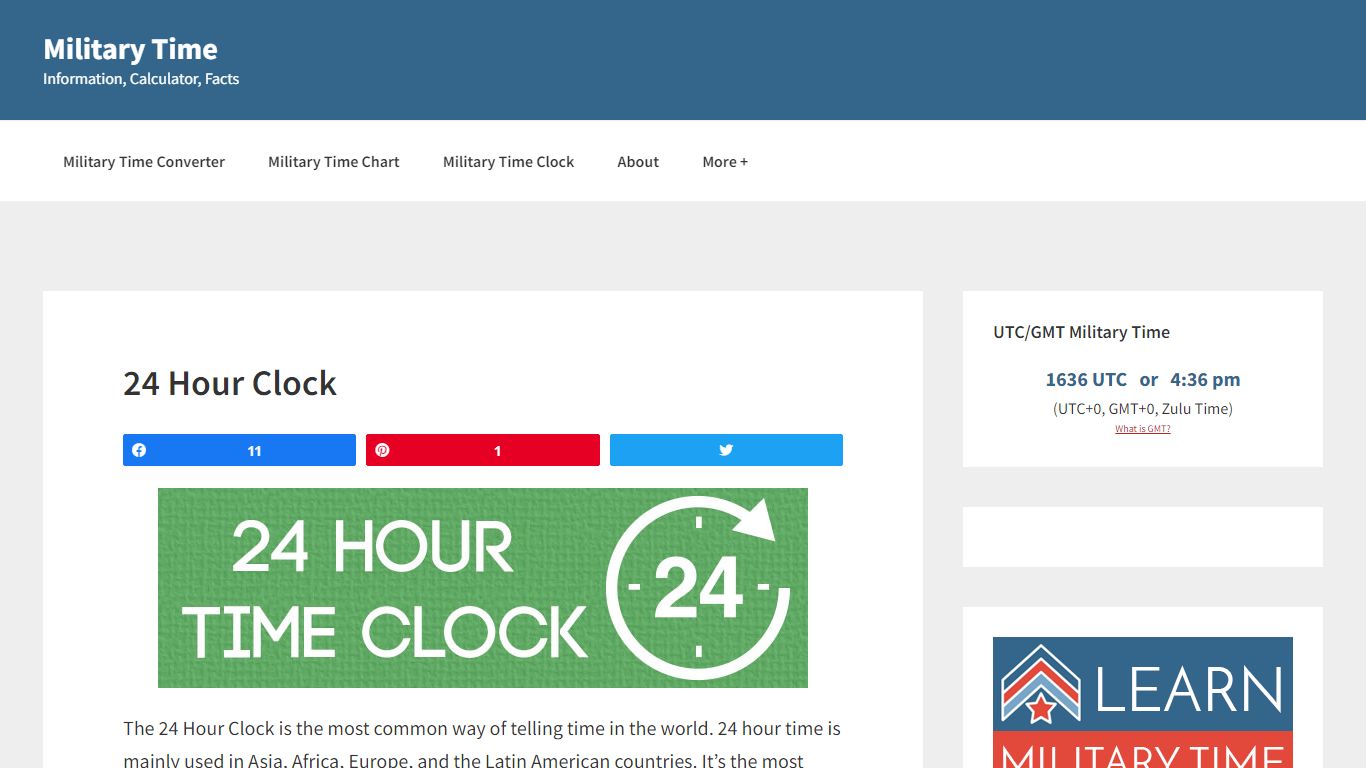 24 Hour Time Clock - Real Time Clock, Reference, Uses, Conversion and More!